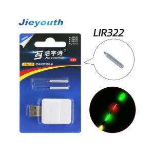LIR322 Rechargeable Lithium Pin Type Battery Charger Fishing Float Battery Set for Electric Float, USB Charger, Fishing Gear Float Luminous Electronic Float