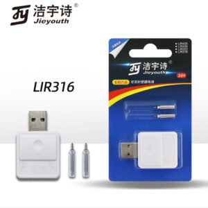 LIR316 Rechargeable Lithium Pin Type Battery Fishing Float Battery Charger Set for Electric Float, USB Charger, Fishing Gear Float Luminous Electronic Float